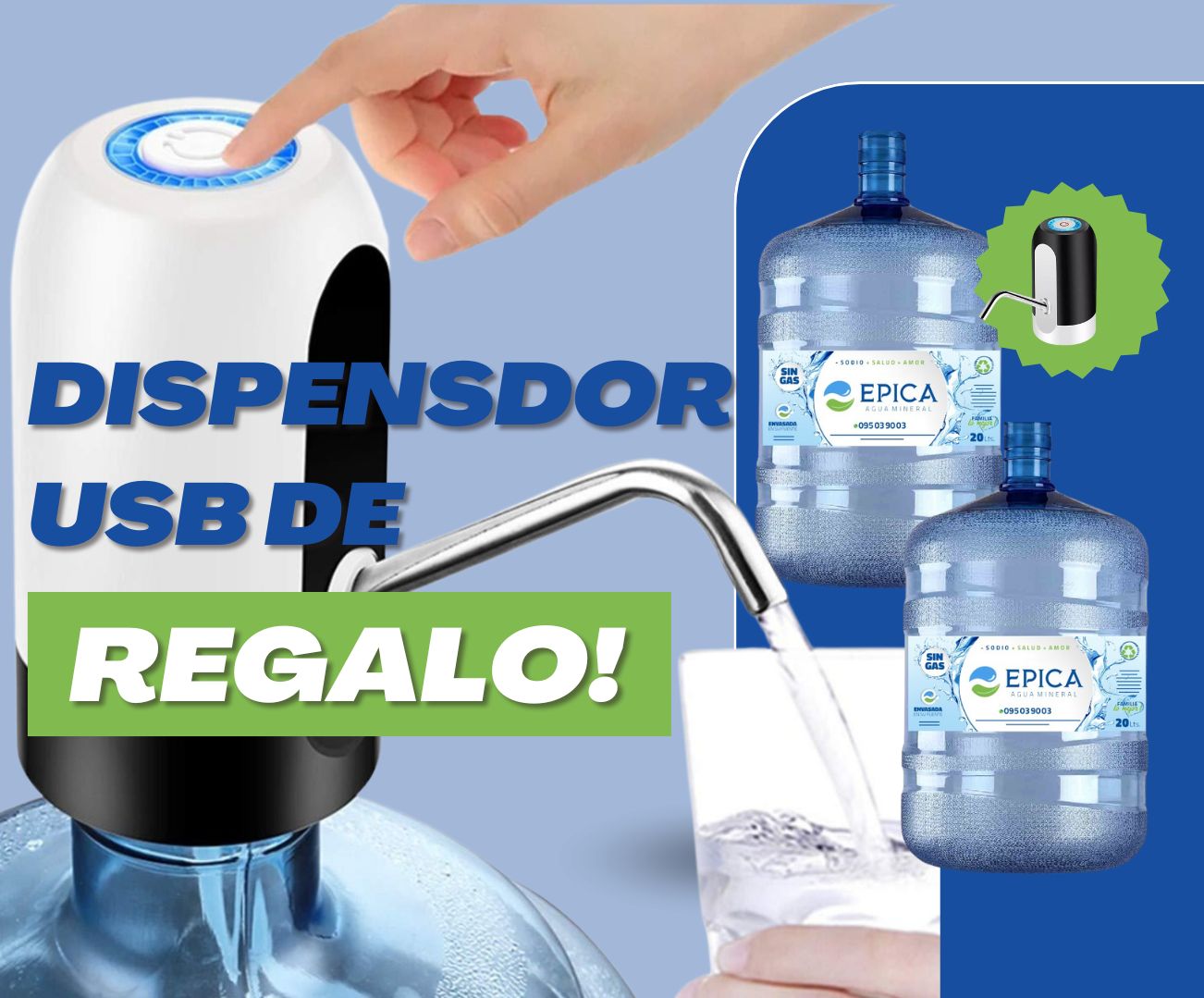 dispensador de agua usb